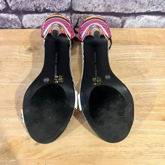 Chinese Laundry Multicolored Open Toe High Heels Size 8.5 - Picture 9 of 9